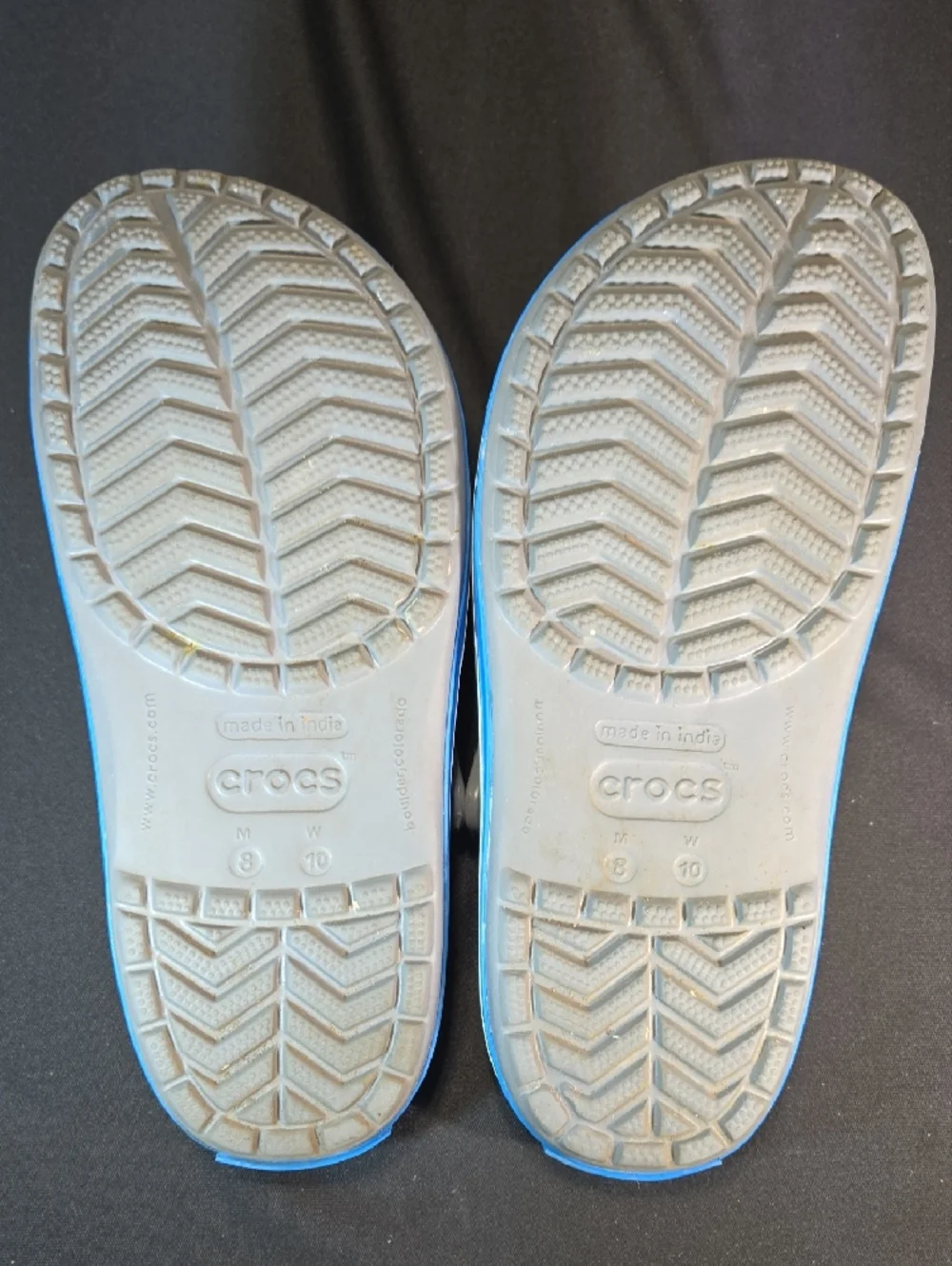 CROCS Men's Gray Slip-On Clog with Blue Accent